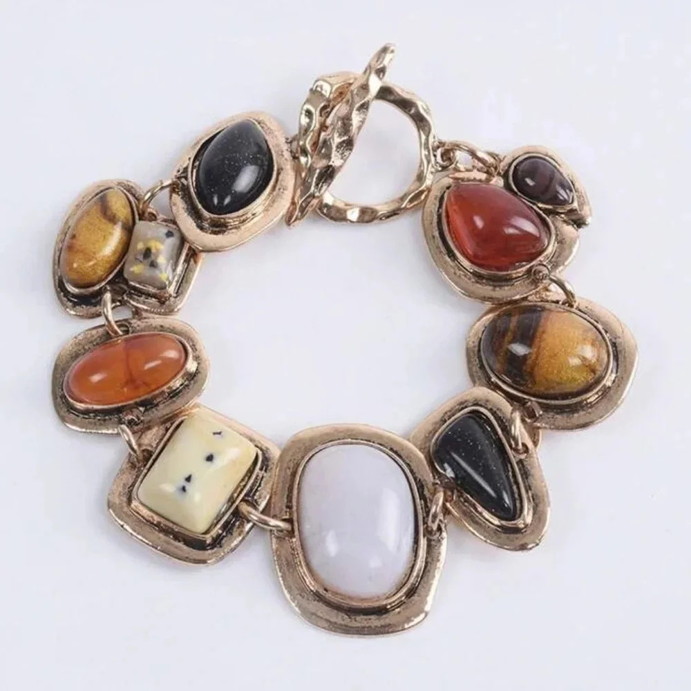 Stone Beaded Bracelet Neutral New With Tags